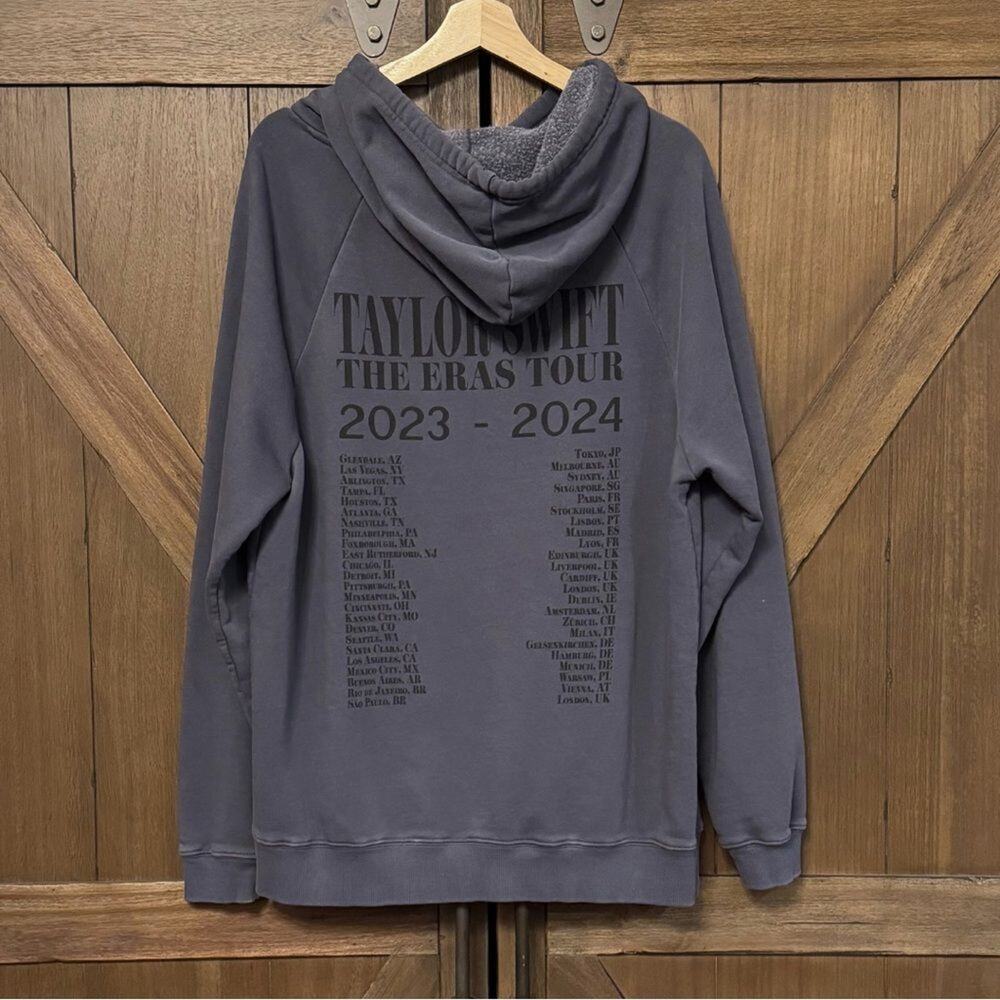 NEW Taylor Swift THE ERAS TOUR Washed Blue Hoodie size Large International